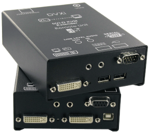 DVI-D/USB-CAT5 Extender mit Audio/seriell